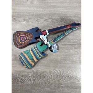 Island Bamboo Pakkawood Guitar Spatula Turner Set 2pc Rainbow Kitchen Utensils